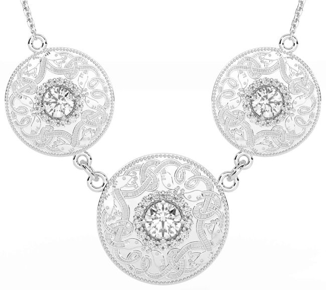 Diamond White Gold Celtic Warrior Necklace