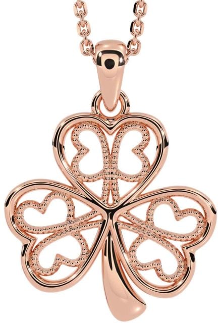 Rose Gold Silver Shamrock Necklace