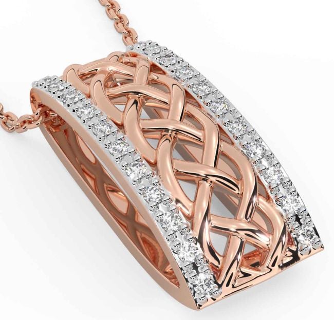 Diamond Rose Gold Celtic Necklace