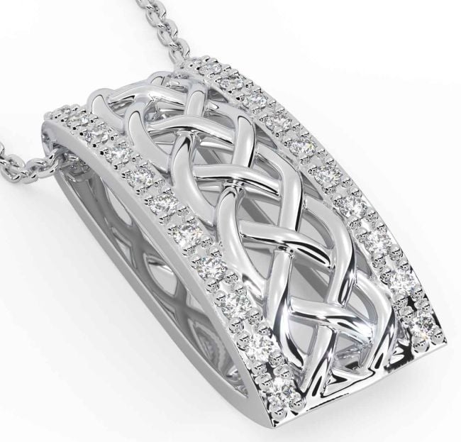 Diamond White Gold Celtic Necklace