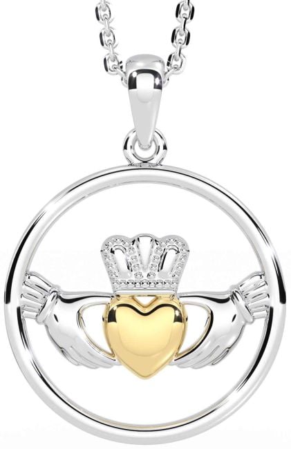 Gold Silver Claddagh Necklace