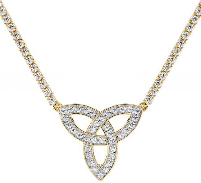 Diamond Gold Celtic Trinity Knot Necklace
