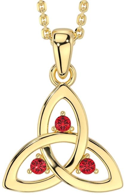 Rubí Oro céltico Trinidad Nudo Collar