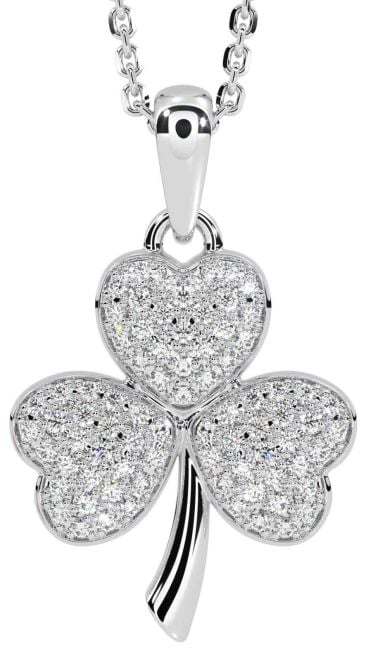 Diamante Argento Trifoglio Collana