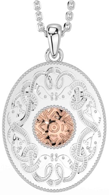 Rose Gold Silver Celtic Warrior Necklace