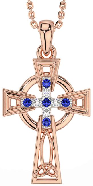 Diamant Safír Růže Zlato stříbrný keltský Přejít Náhrdelník