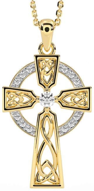 Diamond Gold Celtic Cross Necklace