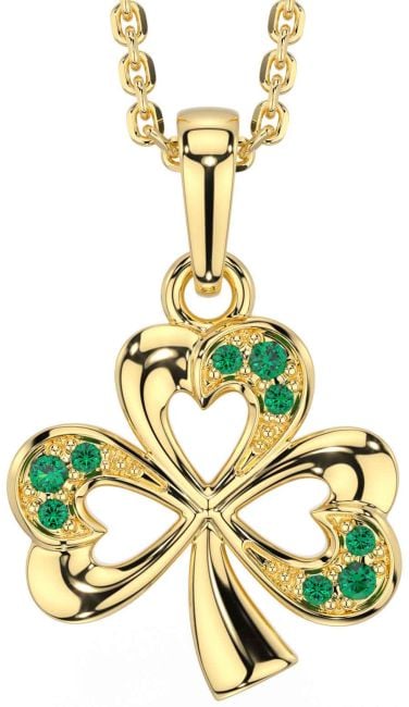 Emerald Gold Shamrock Necklace