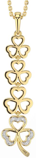 Diamond Gold Shamrock Necklace