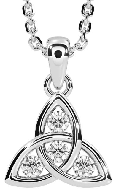 Diamante Argento celtico Trinità Nodo Collana