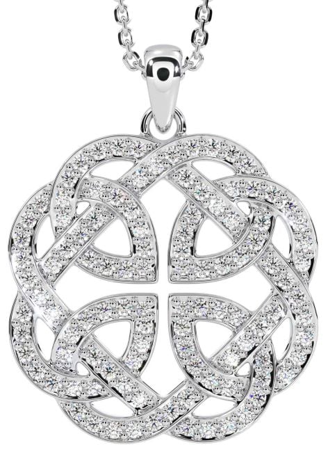 Diamond Silver Celtic Necklace