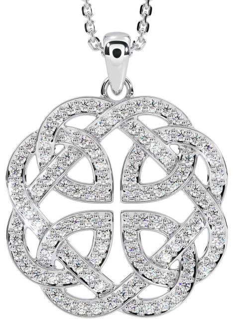 Diamond White Gold Celtic Necklace