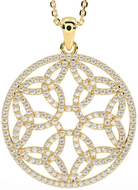 Diamond Gold Celtic Trinity Knot Necklace