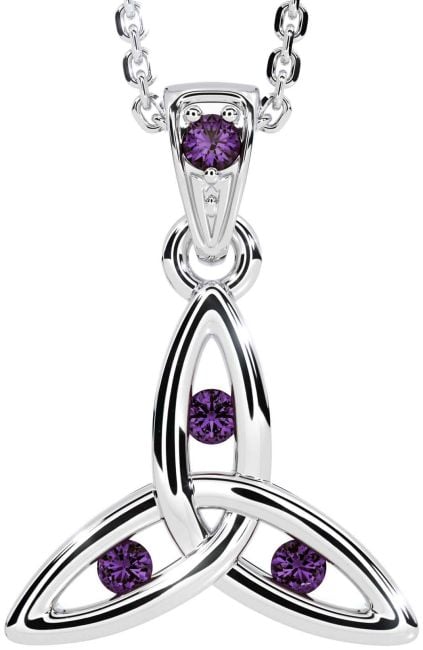Alexandrite Silver Celtic Trinity Knot Necklace