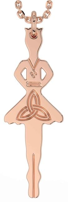 Rose Gold Irish Dancer Celtic Trinity Knot Necklace