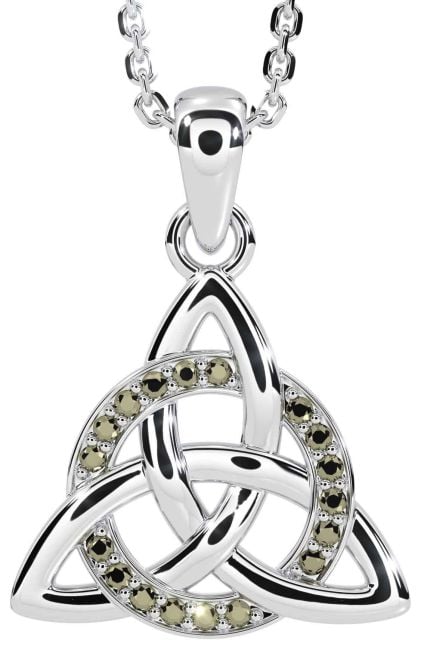Marcasite Silver Celtic Trinity Knot Necklace