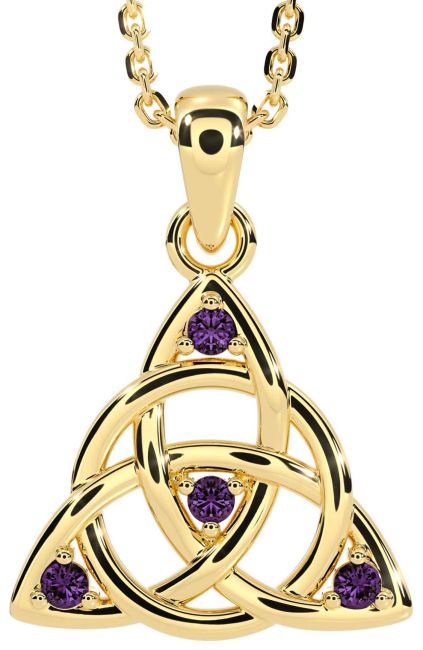 Alexandrite Gold Silver Celtic Trinity Knot Necklace
