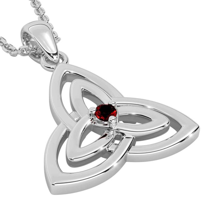 Diamond Silver Celtic Trinity Knot Necklace