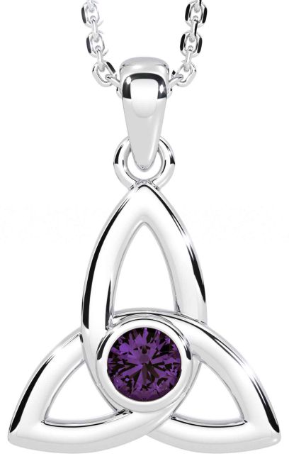 Alexandrite Silver Celtic Trinity Knot Necklace