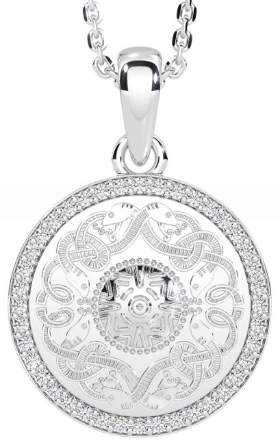 Diamond Silver Celtic Warrior Necklace
