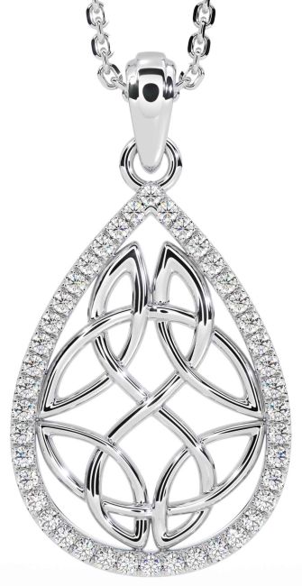 Diamond Silver Celtic Necklace