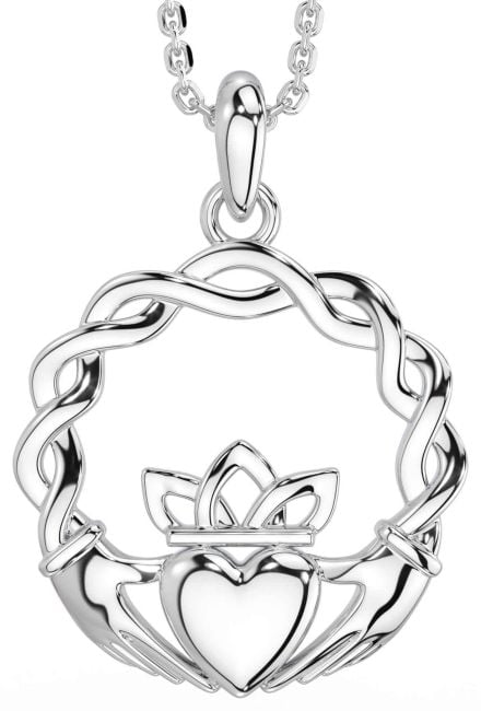 Silver Celtic Claddagh Necklace