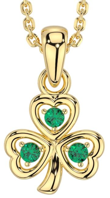 Emerald Gold Shamrock Necklace