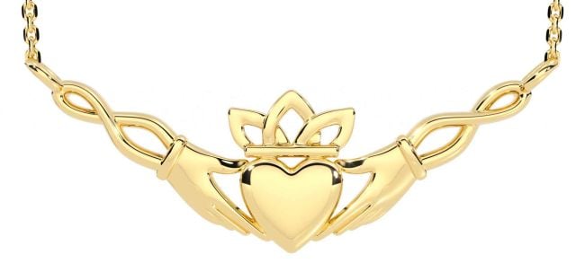 Gold Silver Claddagh Necklace