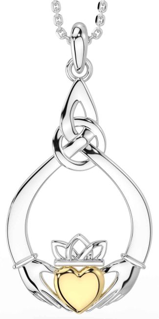Gold Silver Claddagh Necklace