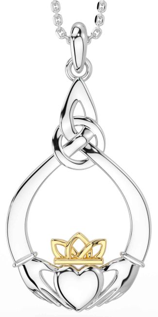 Gold Silver Claddagh Necklace