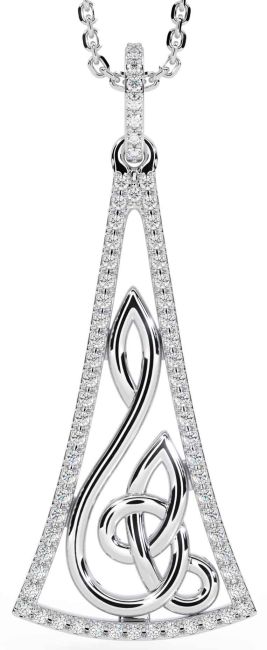 Diamond Silver Celtic Necklace