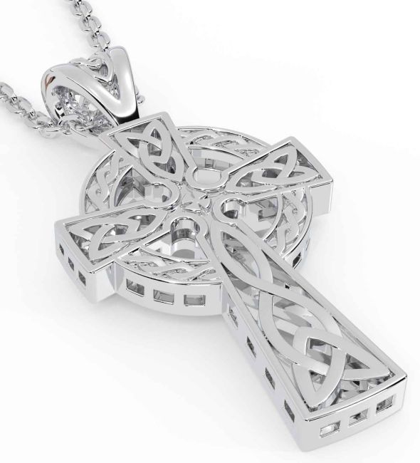 Silver Celtic Cross Trinity Knot Necklace