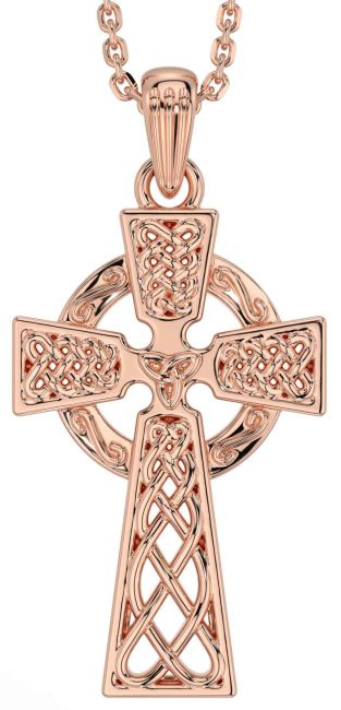 Rose Gold Silver Celtic Cross Necklace