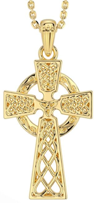 Gold Silver Celtic Cross Necklace