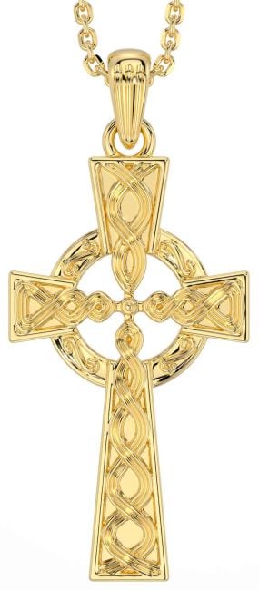 Gold Silver Celtic Cross Necklace