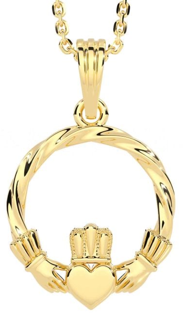 Gold Silver Claddagh Necklace