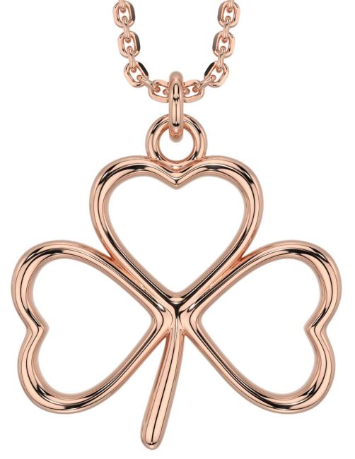 Rose Gold Silver Shamrock Necklace
