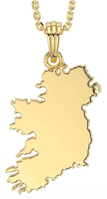 Goud Keltisch Kaart van Ierland Halsketting