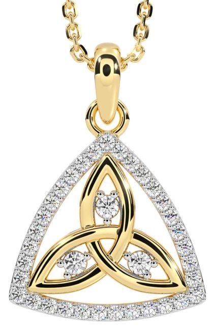 Diamond Gold Celtic Trinity Knot Necklace