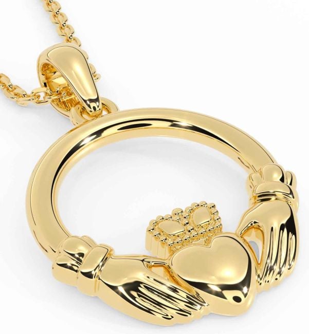 Gold Silver Claddagh Necklace