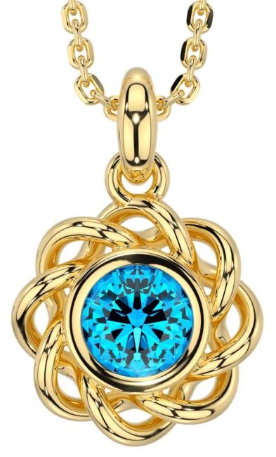 Topaz Gold Silver Celtic Necklace