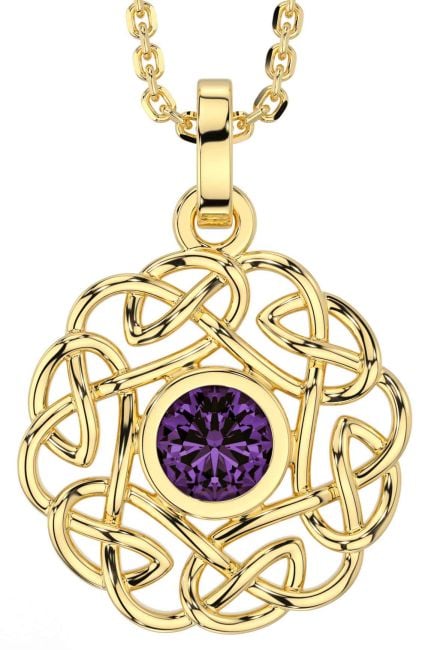 Alexandrite Gold Silver Celtic Necklace