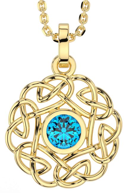 Topaz Gold Silver Celtic Necklace