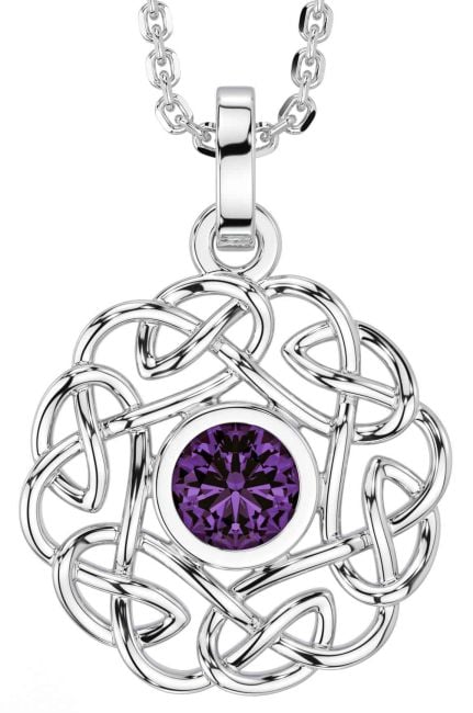 Alexandrite Silver Celtic Necklace