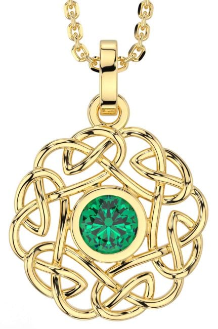 Emerald Gold Celtic Necklace