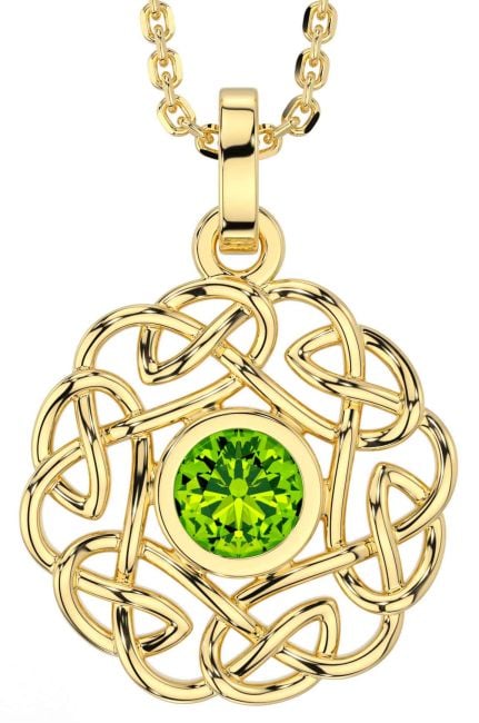 Peridot Gold Celtic Necklace