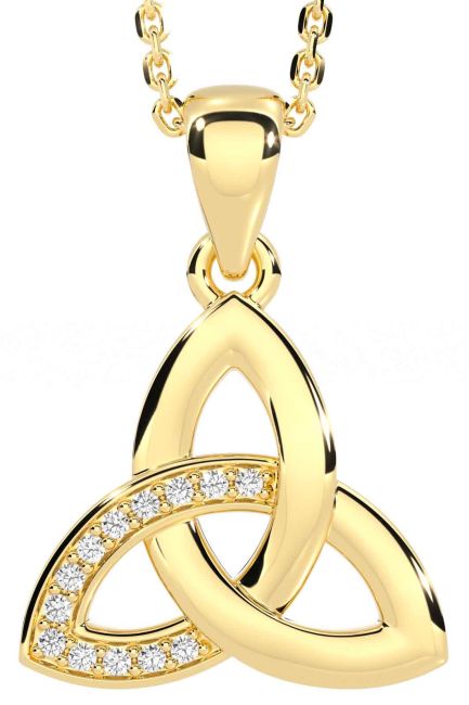 Diamond Gold Celtic Trinity Knot Necklace
