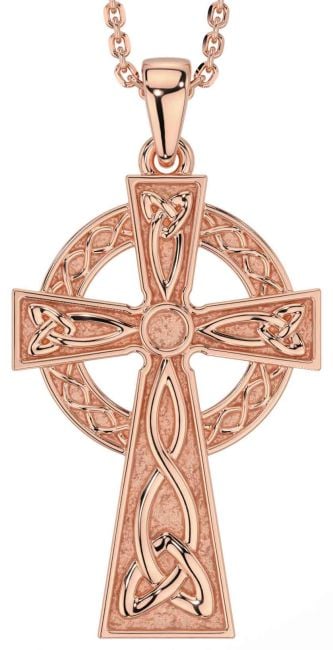 Rose Gold Celtic Cross Trinity Knot Necklace