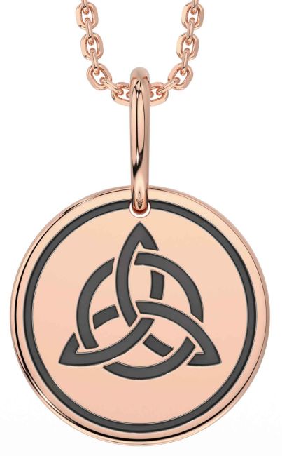 Rose Gold Black Rhodium Celtic Trinity Knot Necklace