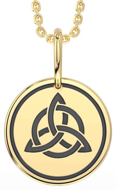Gold Black Rhodium Celtic Trinity Knot Necklace